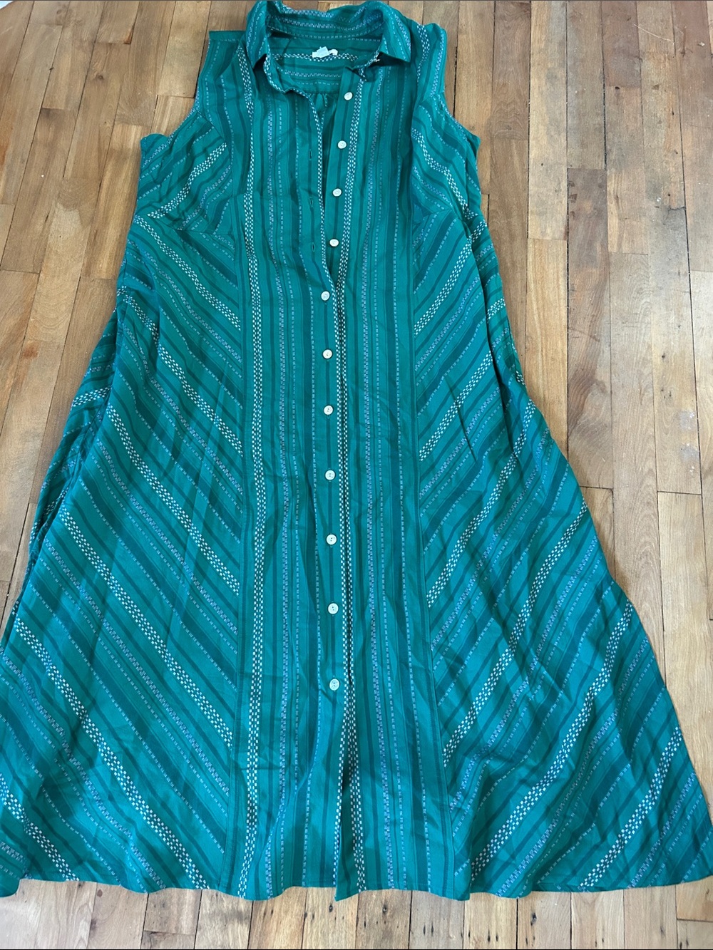 J Jill Sleeveless Button-Front Maxi Dress